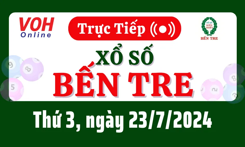 XSBT 6/8 - Kết quả xổ số Bến Tre hôm nay thứ 3 ngày 6/8/2024
