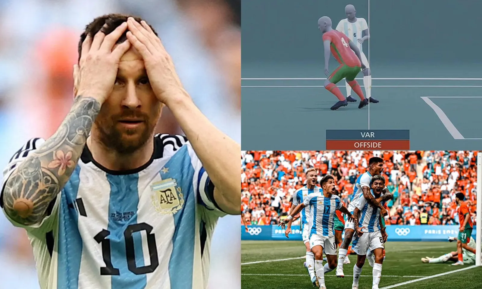 CHOÁNG! Olympic Argentina bại trận tức tưởi, Messi kinh ngạc thảng thốt