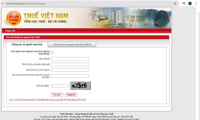 website tổng cục thuế