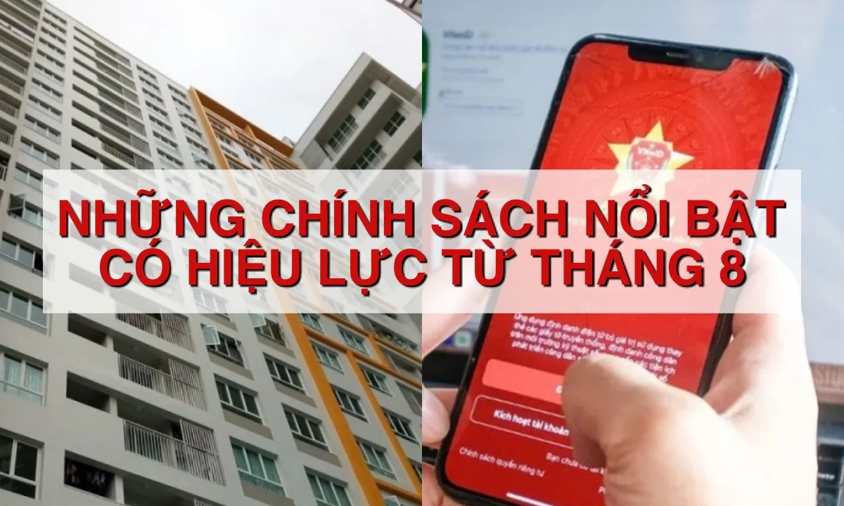 Những chính sách nổi bật có hiệu lực từ tháng 8