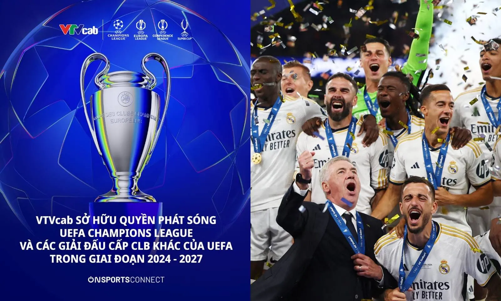 CHÍNH THỨC: VTVcab sở hữu quyền phát sóng Champions League và các giải đấu CLB của UEFA tại Việt Nam