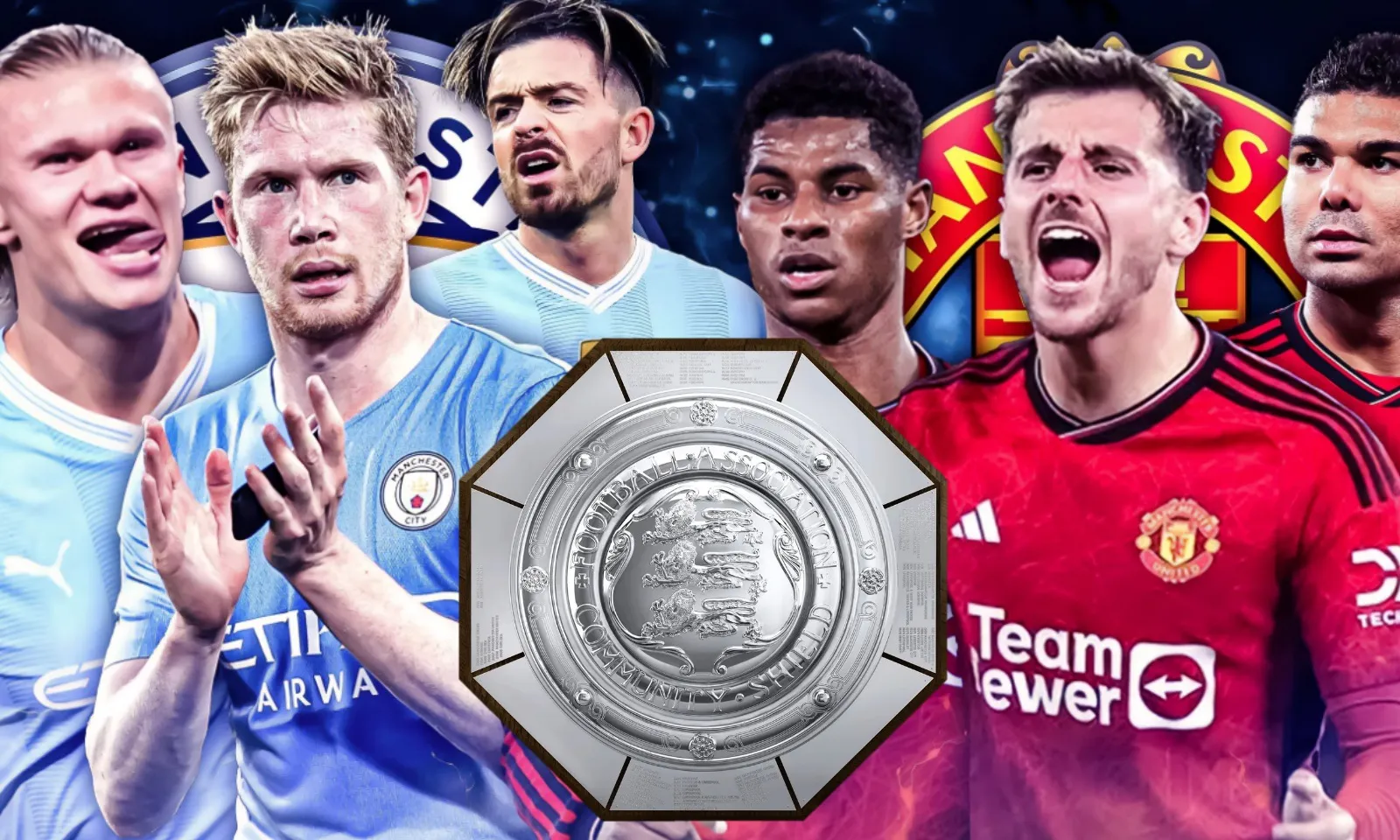 Lịch sử đối đầu Man City vs MU tại Siêu cúp Anh: Sắc xanh bị lấn át