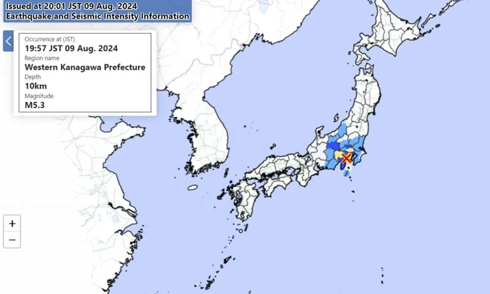 Nhật Bản: Động đất 5.3 độ richter gần Tokyo