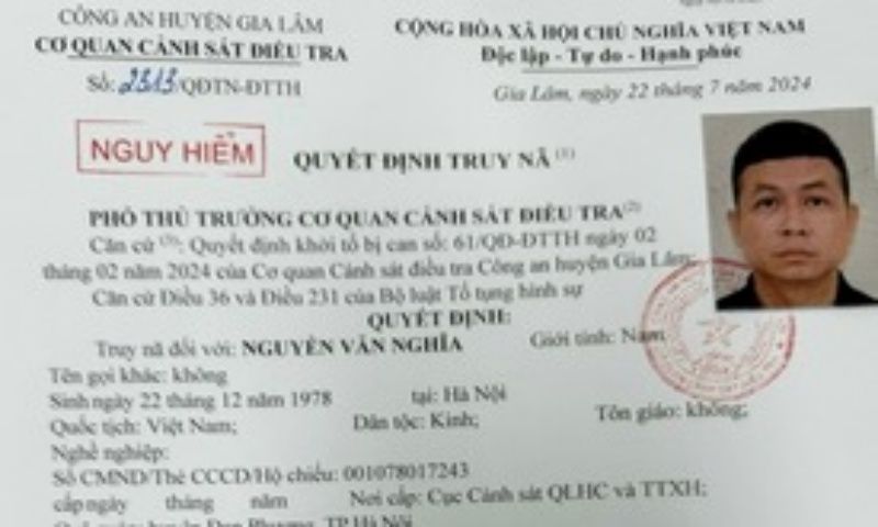 Công an phát lệnh truy nã đối tượng chém người Nguyễn Văn Nghĩa