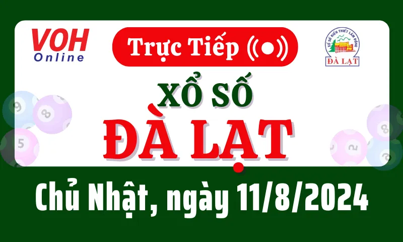XSDL 11/8 - Kết quả xổ số Đà Lạt hôm nay chủ nhật ngày 11/8/2024