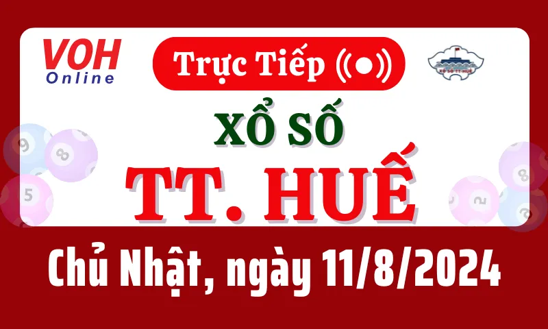 XSTTH 11/8 - Kết quả xổ số Thừa Thiên Huế hôm nay chủ nhật ngày 11/8/2024
