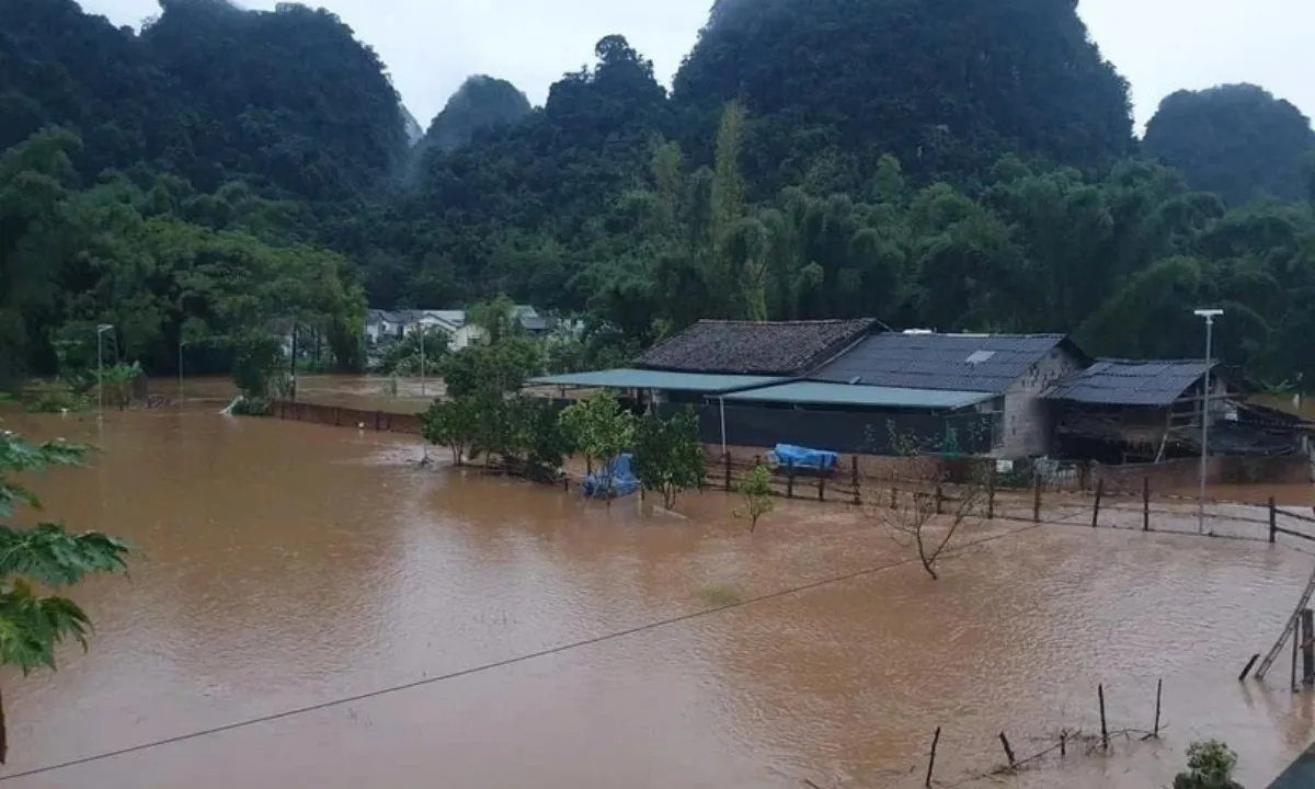 Mưa to gây ngập úng và sạt lở đất ở Cao Bằng