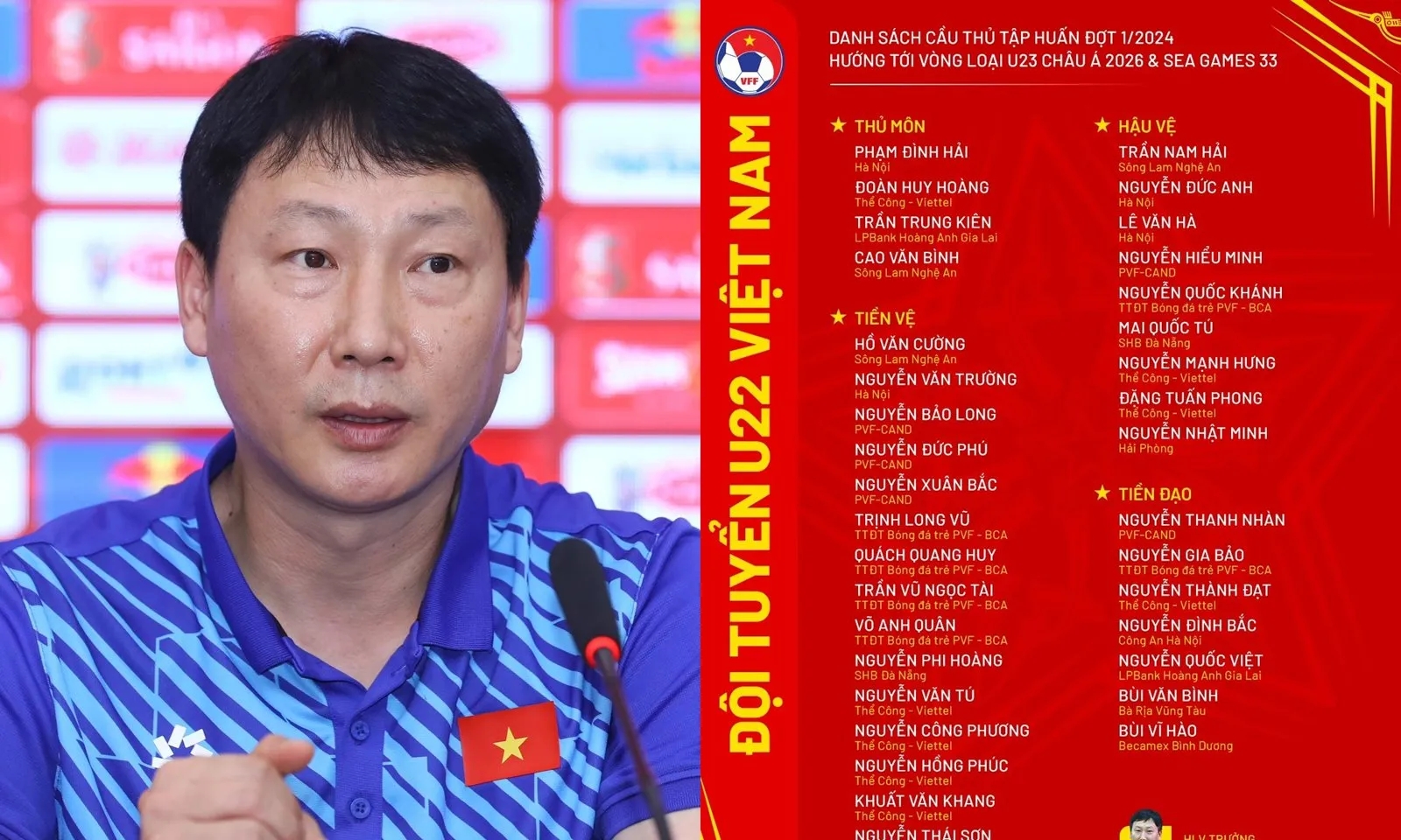 Đội tuyển U22 Việt Nam triệu tập 35 cầu thủ chuẩn bị cho vòng loại U23 châu Á 2026 