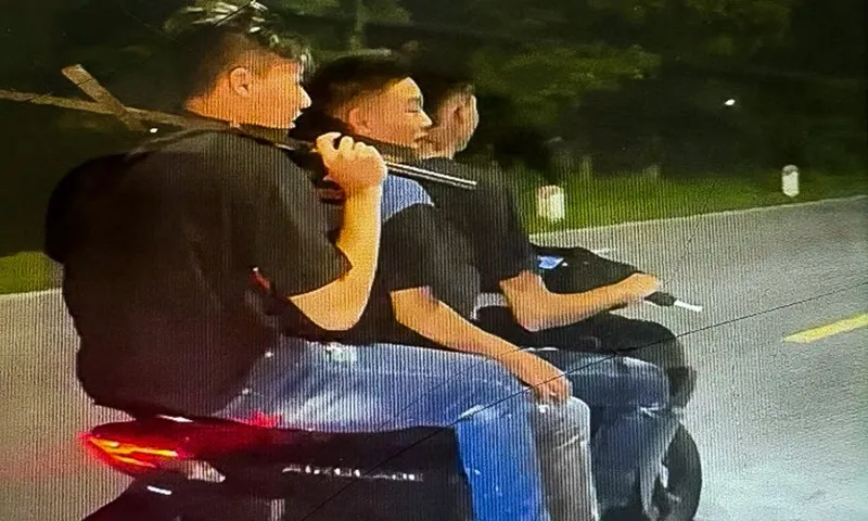 Thanh niên rủ rê nhiều người dùng hung khí chặt biển số xe khoe lên mạng