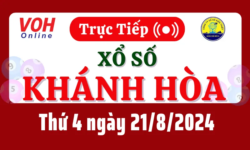 XSKH 21/8 - Kết quả xổ số Khánh Hòa hôm nay thứ 4 ngày 21/8/2024