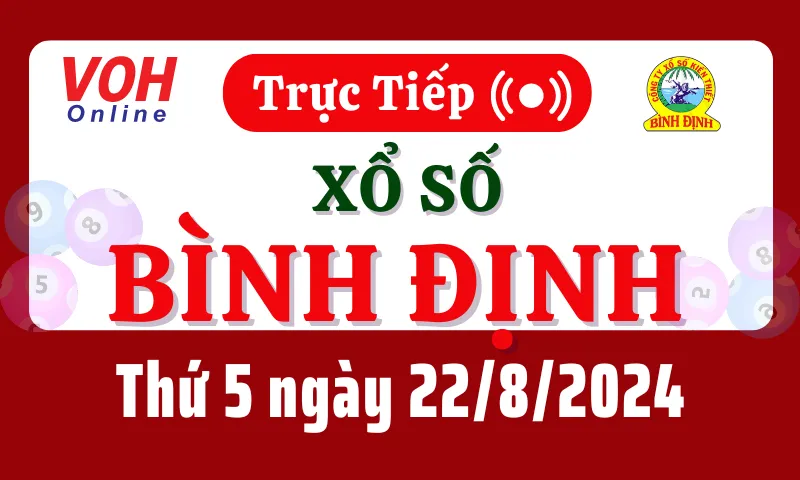 XSBDI 22/8 - Kết quả xổ số Bình Định hôm nay thứ 5 ngày 22/8/2024