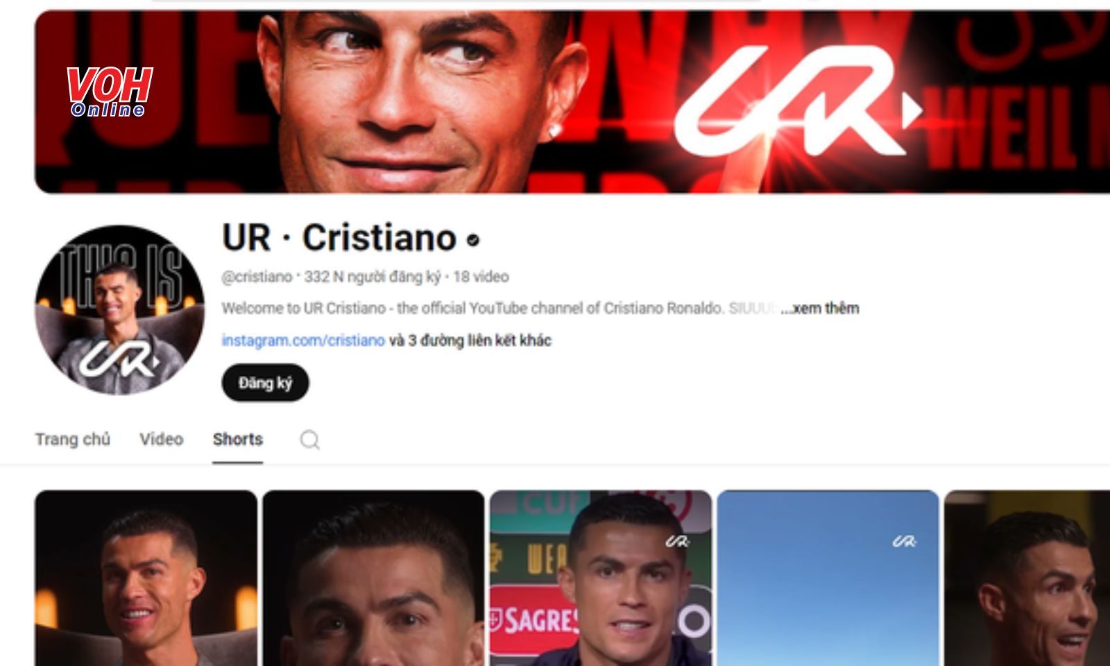 Kênh Youtube chính thức của Ronaldo đạt nút kim cương chỉ sau 12 giờ tạo kênh