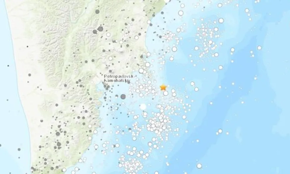 Động đất mạnh 5,9 độ richter ngoài khơi bờ biển Kamchatka của Nga