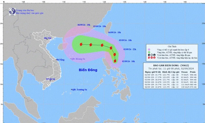 Bão YAGI sắp đổ bộ vào Biển Đông, dự báo cực kỳ nguy hiểm