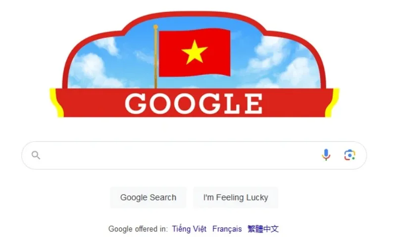 Google thay đổi giao diện chào mừng Quốc khánh Việt Nam 2/9