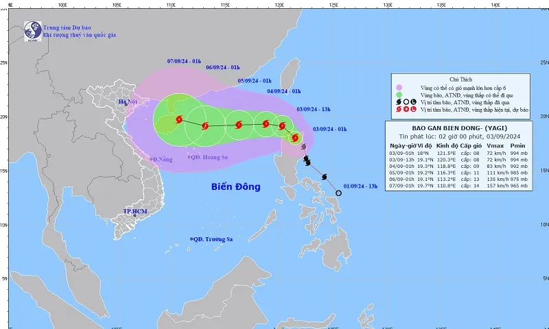 Bão YAGI: Đang mạnh lên, dự báo đi vào biển Đông