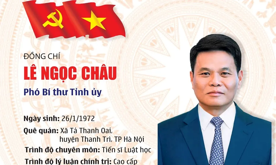 Thiếu tướng Lê Ngọc Châu giữ chức Phó Bí thư Tỉnh ủy Hải Dương