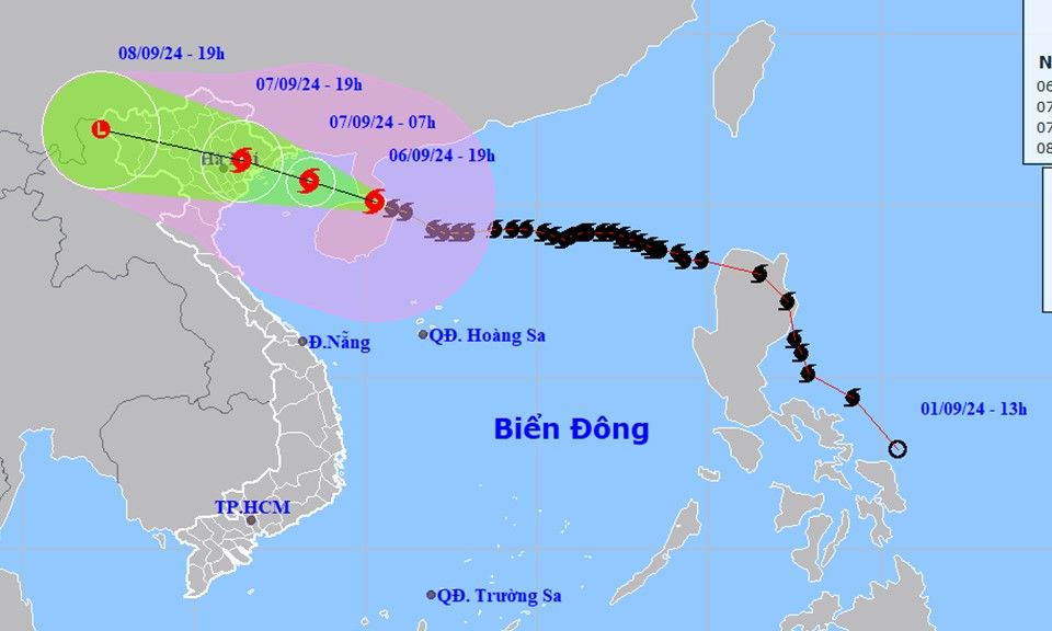 Siêu bão số 3 giảm cấp, khoảng 22 giờ đêm nay vào vịnh Bắc Bộ