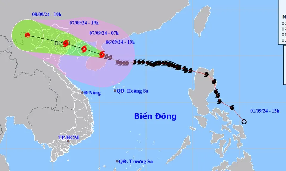 Siêu bão số 3 giảm cấp, khoảng 22 giờ đêm nay vào vịnh Bắc Bộ