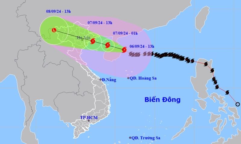 Siêu bão Yagi cách Quảng Ninh 450km