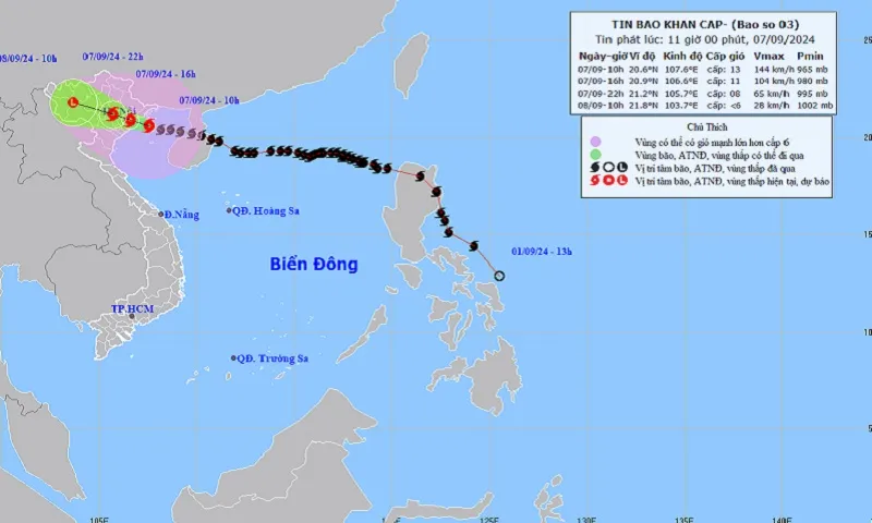 Bão số 3 trên vùng biển Quảng Ninh-Thái Bình