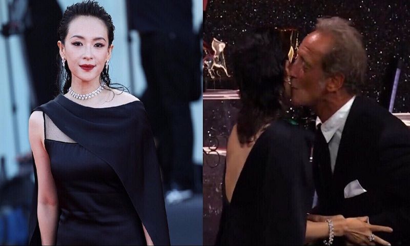 Chương Tử Di bất ngờ bị nam tài tử dê xồm khi cô trao giải Ảnh đế cho người này