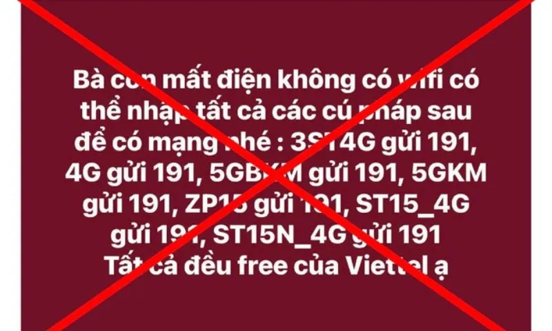 Cảnh báo: Viettel bác bỏ tin giả về cú pháp truy cập mạng 4G, 5G miễn phí