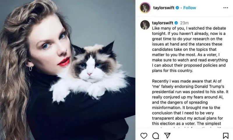 Taylor Swift lên tiếng ủng hộ Kamala Harris: Một cú twist gây chấn động chính trường Mỹ? 