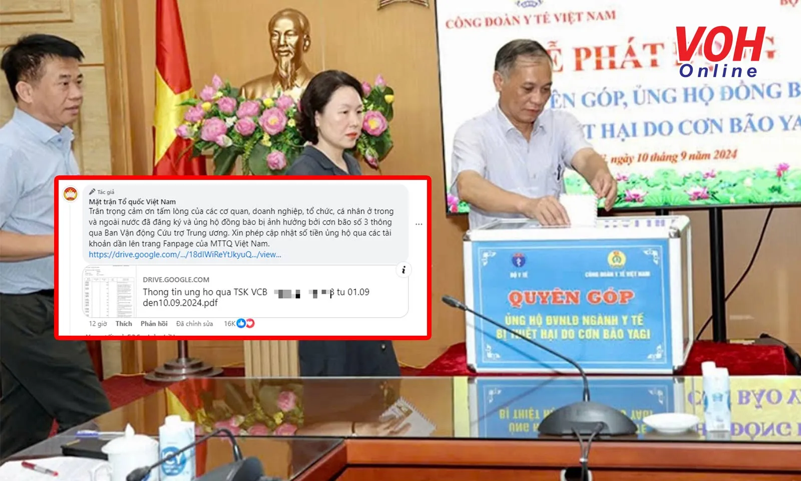 Công khai 12.000 trang sao kê quyên góp ủng hộ đồng bào thiệt hại do bão Yagi