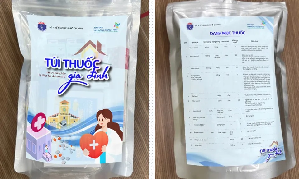 TPHCM: Hỗ trợ 30.000 túi thuốc gia đình cho 10 tỉnh, thành chịu ảnh hưởng của bão số 3
