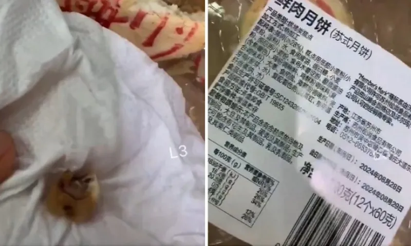Người phụ nữ sốc nặng khi phát hiện “vật thể lạ” trong bánh trung thu