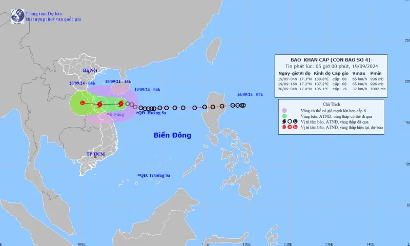 Bão số 4: Khẩn cấp ứng phó với gió mạnh và mưa lớn