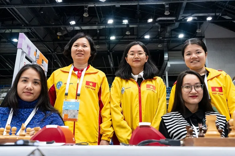 Tuyển cờ vua nữ Việt Nam đang lấy lại phong độ tại Olympiad 2024 - Ảnh: internet