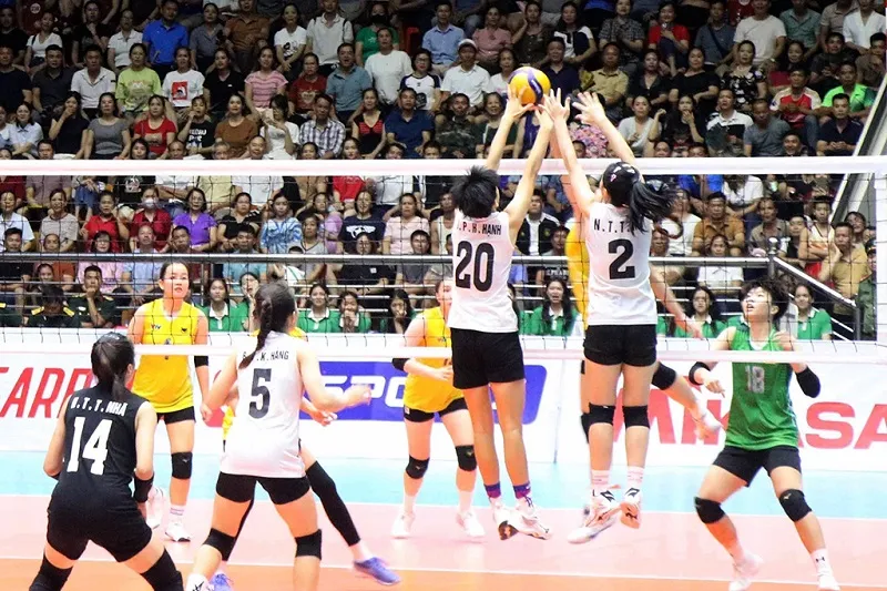 VTV Bình Điền Long An (áo vàng) kịch tính hạ Thái Nguyên (áo trắng) - Ảnh: internet