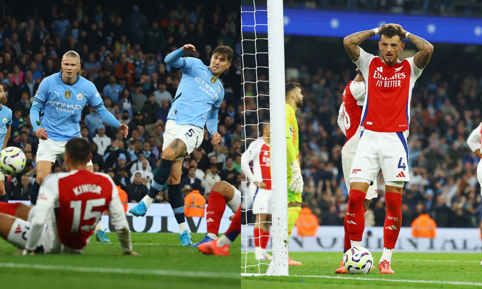 Man City thoát thua ngoạn mục trước Arsenal ở phút 90+8 