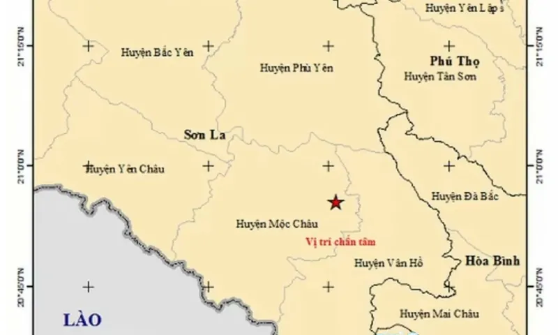 Sơn La: Động đất 3,3 độ Richter tại Mộc Châu
