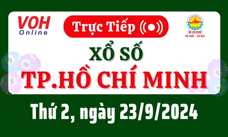 XSHCM 23/9 - Kết quả xổ số TP.HCM hôm nay thứ 2 ngày 23/9/2024