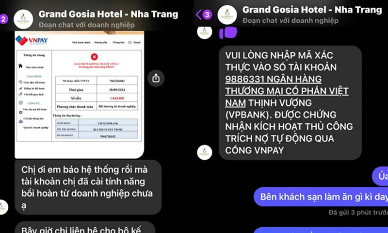 Giả danh trang web, fanpage của khách sạn lừa đảo lấy tiền cọc