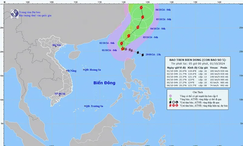 Bão Krathon vào biển Đông, thành bão số 5 trong năm 2024