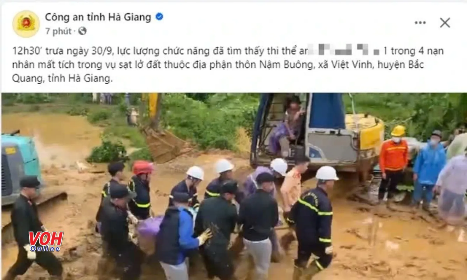 Nam thanh niên cảnh báo sạt lở nhưng không kịp thoát thân