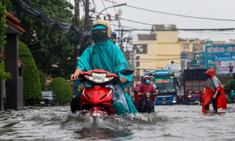 TPHCM: Cảnh báo triều cường kết hợp mưa lớn gây nguy cơ ngập sâu