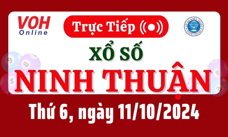 XSNT 11/10 - Kết quả xổ số Ninh Thuận hôm nay thứ 6 ngày 11/10/2024