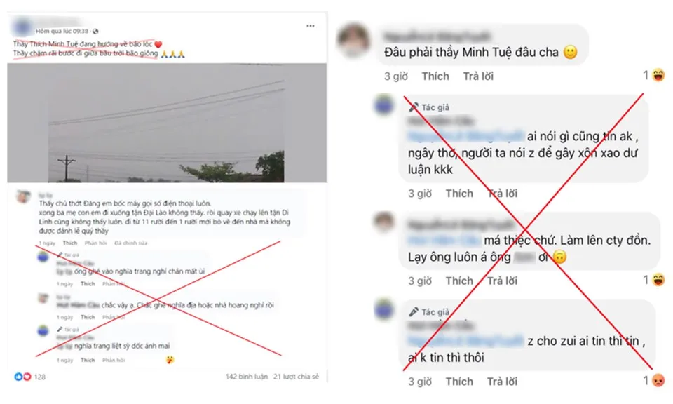 Xử phạt người đăng tin “thầy Minh Tuệ đang xuất hiện ở khu vực TP Bảo Lộc, tỉnh Lâm Đồng” 