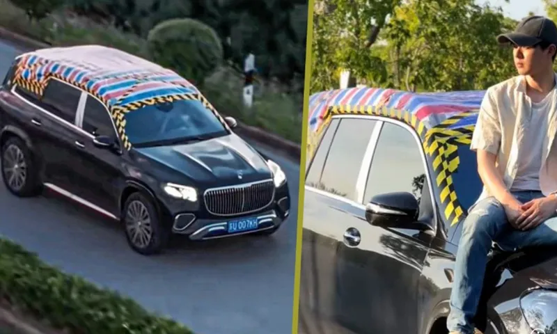 Tài xế xe sang phủ bạt ngăn dột nóc xe, tạo nên trào lưu mới