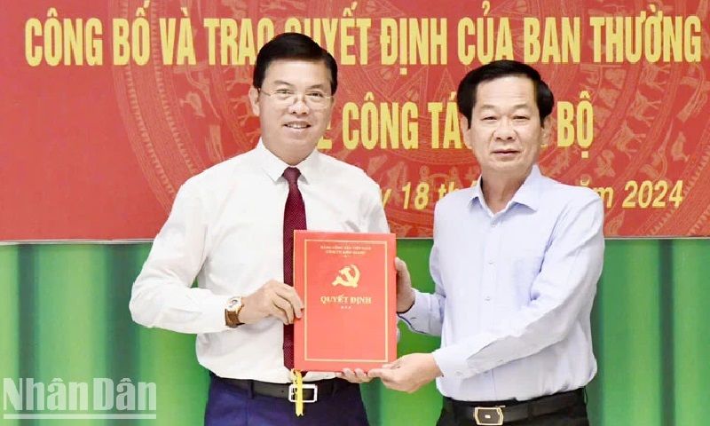 Phó Chủ tịch UBND tỉnh Kiên Giang được điều động làm Bí thư Thành ủy Hà Tiên