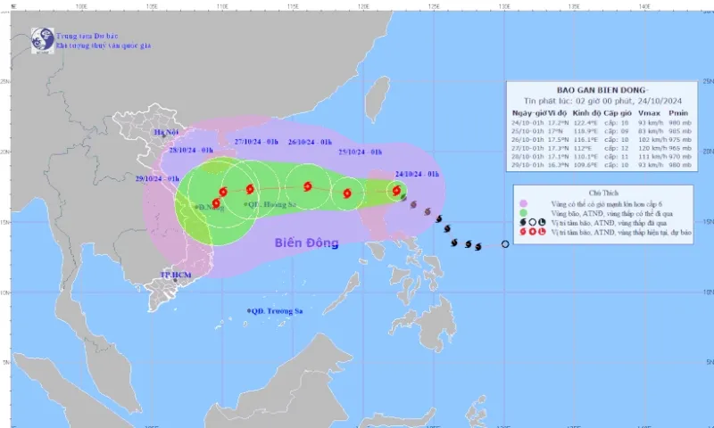 Bão Trami mạnh lên, gió giật cấp 12 