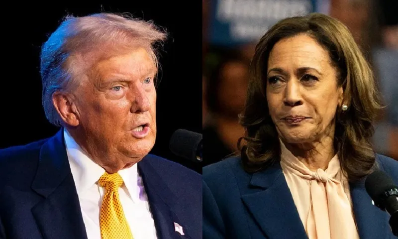 Ứng cử viên tổng thống Đảng Cộng hòa Donald Trump và ứng cử viên tổng thống Đảng Dân chủ Kamala Harris - THE HILL