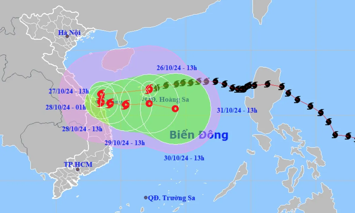 Bão Trà Mi di chuyển nhanh, miền Trung mưa to, nước biển dâng cao