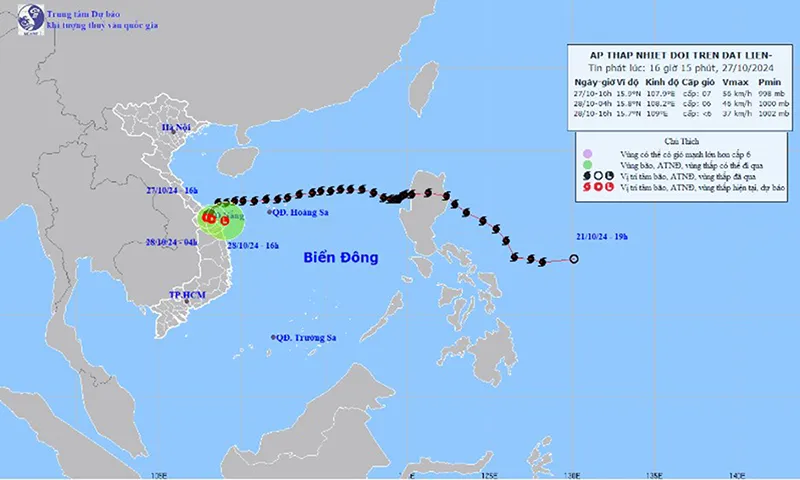 Tin bão từ Trung tâm dự báo khí tượng thủy văn Quốc gia 