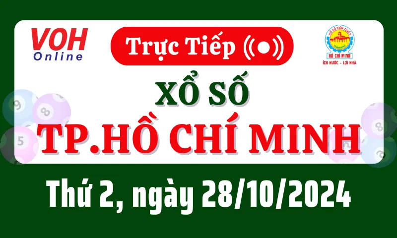 XSHCM 28/10 - Kết quả xổ số TP.HCM hôm nay thứ 2 ngày 28/10/2024